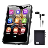 64GB Lettore MP3 Bluetooth 5.3 da con Touchscreen da 2,4 Pollici, Lettore MP3 Portatile con Altoparlanti, Capacità di Registrazione, Radio FM Espandibile fino a 128 G (Space Black)