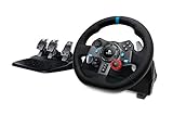 Logitech G G29 Driving Force Racing Wheel Volante da Corsa, Pedali Regolabili, Ritorno di Forza Reale, Comandi Cambio in Acciaio Inossidabile, Volante in Pelle, Presa EU, per PS5, PS4, PC - Nero