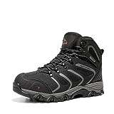 NORTIV 8 Stivali da Trekking da Uomo Escursionismo attività all'Aria Aperta Scarpe da Trekking Scarponi Scarpe da Arrampicata Alpinismo,Size 43,Nero/Scuro/Grigio,160448_M-E