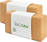 BACKLAxx ® Mattoncini Yoga Sughero 100% naturale (2 unità) – Blocchi Yoga Sughero amico della pelle ed ecologico – Blocco Yoga Yoga Blocks Mattoni Yoga Yoga Block Sughero