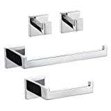 TURS 4-Pezzo Attrezzatura Bagno Set Invitornono Carta ToiletTe Orssista Asciugamano Bar/Holder Robe Gancio Aparete Montaggio, Finitura Polacca, Q7X4-P