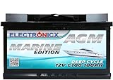 Batteria AGM 100AH Electronicx Marine Edition barca nave fornitura batteria 12V batteria profonda barca batteria auto batteria solare batterie solari