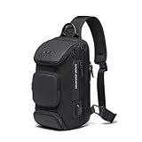 OZUKO Zaino Monospalla Uomo, Borsa a Spalla Antifurto Borse Petto Impermeabile Sling Bag Grande Zaino a tracolla Ricaricabile USB per Trekking/Ciclismo/Viaggio/Sports