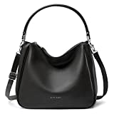 David Jones - Borsa a Spalla Hobo Donna - Borsa a Mano Tracolla Pelle PU - Borsa Tote Media con Manico Lungo - Borsetta Moda Città Classica Pratica Elegante - Nero