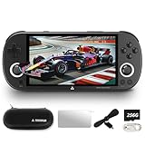 Trimui Smart Pro console portatile per giochi, console con display da 4,96 pollici preinstallata con emulatore e schede TF, console retrò con sistema Linux e processore Allwinner A133P (Nero, 256GB)