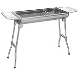 SunJas Barbecue a Carbone Portatile,Barbecue Grill Pieghevole in Acciaio Inossidabile,Barbecue a Carbonella per 5-10 Persone per Picnic all'aperto Giardino Terrazza Campeggio, (110Lx33,5wx71,5H CM)