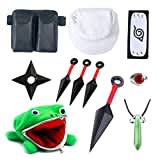 Yananmall - Accessori per travestimento Anime, kit accessori per travestimento fascia, collana, marsupio, borsa da gamba, portamonete, accessori per travestimento