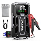 ACEZUK Avviatore Batteria Auto, 4000A Avviatore di Emergenza per Auto/Moto(7.0L Gas or 5.5L Diesel) Starter Batteria Auto Portatile Jump Start con LED/LCD Booster Avviamento Auto