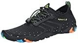 SAGUARO Scarpe da Sport Acquatici Uomo Donna Scarpette Scoglio Traspiranti Leggere Scarpe da Immersione per Piscina Spiaggia Canottaggio Mare Fiume Surf Vela Acqua Cycling, Nero, 42 EU