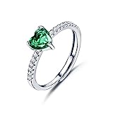 JeweBella Anello Cuore Argento 925 Donna Elegante Anello Cuore Regolabile Zirconia Cubica Amicizia Fidanzamento Matrimonio Anniversario Promessa Fedine