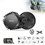 Bafang 1000W 48V Motore Centrale BBS-HD da 68-73mm Mid Drive Kit, 8Fun BBS03 Ebike Conversion Kit, Brushless Geared G320 Motore Elettrico per Bici con Corona 46T & Display LCD EKD01