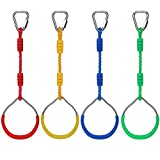 4 Anelli da Ginnastica per Bambini, Morwealth Anelli Calisthenics anelli da arrampicata, trapezio, altalena, bar, anelli da ginnastica, anelli da palestra, per ninja set di accessori da giardino