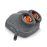 Snailax Shiatsu Massaggiatore per piedi con calore, massaggiatore piedi elettrico con massaggio impastante 2 in 1, scaldapiedi per il relax con telecomando, regali per donne/uomini