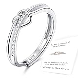 ADRAMATA Anelli in Argento 925 per Donna, Anello Regolabile con Nodo d'amore in Argento, Anelli di Fidanzamento in Argento 925, Matrimonio Anelli Promessa Regalo di Anniversario,B