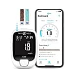 KETO-MOJO Bluetooth Glucose & Ketone Test Kit (mg/dL) + APP gratuita per chetosi e gestione del diabete. 20 strisce per analisi del sangue (10 ciascuna), misuratore, 20 lancette