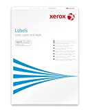 Xerox 003r97400 Etichette 210 X 297 mm, Confezione da 100 fogli DIN A4 = 100 Etichette con angoli arrotondati, bianco