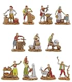 Moranduzzo Set 11 Mestieri per Presepe da Cm 3,5 Scala 1:50 - Statuine Presepe Indistruttibili - Stile 700', Pittura Rifinita a Mano, Prodotto Ufficiale, Made in Italy, Scultore M. Landi