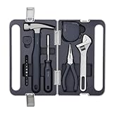 HOTO Set di Attrezzi Manuali per Riparazioni Domestiche e DIY, Utensili da Lavoro con Cacciavite, Chiave Inglese, Martello, Nastro, Pinza, Morsetto e Cassetta, Ideale per Casa e Ufficio