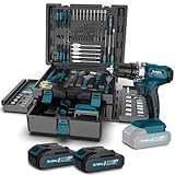 Sundpey Trapano Avvitatore Batteria 21 V - Cassetta Attrezzi Completa 255 Pezzi con Avvitatore a Batteria Set Attrezzi da Lavoro con Cassetto per la Casa e la Riparazione Dell'auto per Fai Da Te