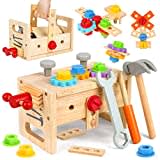 Vanplay Giochi in Legno Cassetta Attrezzi Bambini Attrezzi Giocattolo Giochi Educativi in Legno Regalo di Natale per Bambini Ragazzo Ragazza 2 3 4 5 Anni (30 Pezzi)