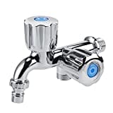 Single Cold Faucet, Doppia Testa Rubinetti Dell'acqua Accessori per Lavelli per Casa Lavandino Bagno Lavabo Cucina Bacino della Mano, Attrezzature per Cucine e Bagni(G1/2 Shutter Handle)