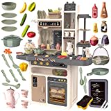 Kinderplay Cucina Giocattolo per Bambini - Cucina Bambini 2 anni con Caratteristiche di Suoni, luci e Acqua | Cucina Bambina Include 65 Accessori, Vapore Durante la Cottura, KP3297