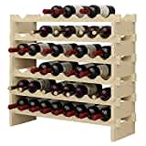 SogesHome Portabottiglie di Vino Organizer in Legno Porta bottiglie da vino Porta bottiglie e armadietti da vino per 48 Bottiglie per Vino da ripiano per Soggiorno Legno