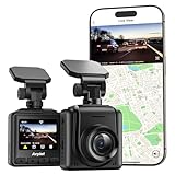 2K Dash Cam Wi-Fi, Telecamera per Auto Mini con APP, Supporta il Modulo GPS Esterno, Grandangolare di 170°, Visione Notturna, 24H Monitor di Parcheggio, Rilevamento di Movimento, G-Sensor, Schermo IPS