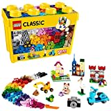 LEGO Classic Scatola Mattoncini Creativi Grande, Set per Costruire Macchina Fotografica, Vespa e Ruspa Giocattolo, Giochi per Bambini e Bambine da 4 Anni, Contenitore Idee Creative, Idea Regalo 10698