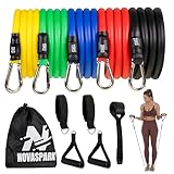 Set 5 Elastici Palestra Con Cinghie Di Ancoraggio, Allenamento Di Forza Professionale, Pilates, Yoga. Attrezzi Palestra Casa