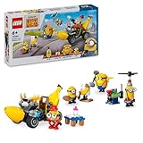 LEGO Cattivissimo Me I Minions e l’Auto Banana, Set dal Film della Illumination, Macchina Giocattolo da Costruire, Giochi Creativi per Bambini e Bambine da 6 Anni con Minifigure, Idea Regalo 75580