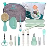 Kuketes – Set per la cura del bambino. Kit neonato higiene nascita. 13 Pezzi Beauty BabyCare,lima, forbici, tagliaunghie, siringa per bambino, spazzola, termometro. Per viaggi e uso quotidiano.