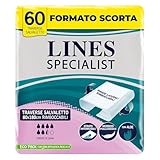 Lines Specialist Traversa 80x180, Traverse Salvaletto per Incontinenza Donna e Uomo, Strato Impermeabile e Bande laterali rimboccabili, 4 Confezioni da 15 Unità