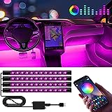 Winzwon Led Auto Interni con APP, Accessori Auto, Regalo Festa della Mamma, Uomo, Donna, Compleanno, Strisce Led Auto con Porta USB Controllo APP