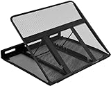 Amazon Basics, Supporto per laptop ergonomico, regolabile e ventilato, compatibile con computer portatili fino a 17,3", 33 x 28.7 x 18.5 cm, nero