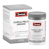 SWISSE Capelli Pelle Unghie - Integratori per Capelli, Pelle e Unghie con Vitamina C Biotina Cardo Mariano, 60 Compresse - Zinco Integratore Capelli, Formazione Collagene e Unghie Sane - Made in Italy