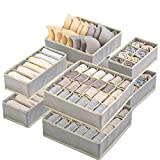 Yidaxing Organizer per Biancheria Intima, Set di 8 Armadio Divisori Pieghevole Storage Box Cassetto Organizzator per Biancheria Intima, Reggiseni, Calze, Fazzoletti e Cravatte (Grigio)