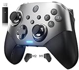 EasySMX X10 PC Controller con grilletti Hall e Joystick, Controller Wireless Bluetooth con Tasti Meccanici, Senza Zone Morte o Problemi di deriva, Compatibile con PC/Switch/Steam-Grigio