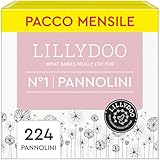 Pannolini ipoallergenici LILLYDOO, taglia 1 (2-5 kg), (224 pannolini)