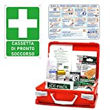 Gisinti Kit Cassetta Pronto Soccorso All.2 per Aziende Sotto 3 Lavoratori Gruppo C + Cartello PVC 30x20 Cassetta Colore Arancio