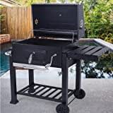 FP-TECH - BARBECUE A CARBONELLA CARBONE BBQ GRILL DA GIARDINO CON RIPIANO REGOLABILE, 115x66x106 CM