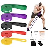 Fokky 5 Livelli di Resistenza Elastici Fitness，Elastico Fitness di Resistenza per Trazioni,Bande Elastiche Fitness con Ancoraggio Porta, Maniglie e Cover Protettiva,Fascia Elastica Fitness