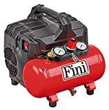 Fini Siltek S/6 Compressore Silenzioso 2 Manometri (59 Db), 6L, 1.0 Hp, 8 Bar, 750 W, 230 V, Rosso, ‎37 x 37 x 37.5 cm 16.54 Kg