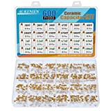 AUKENIEN 24 Valori 600 Pezzi Condensatori Ceramici Assortiti Kit Condensatore Ceramica da 10pF a 100nF Monolitici Multistrato Condensateurs Capacitor