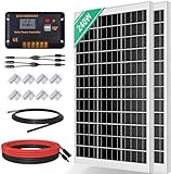 ECO-WORTHY 240W Kit Pannello Solaire Sistemi Off-Grid: 2 * 120 Pannello Fotovoltaico Monocristallini + 30A LCD Regolatore di Carica+ 5M Cavo solare per Camper,Campeggio,Famiglia