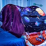 Tenda da letto fantasy, divertente, pieghevole, pop up, per interni ed esterni, misura doppia, per ragazzi e ragazze, tenda per bambini, casetta per bambini (Spazio con luce remota)